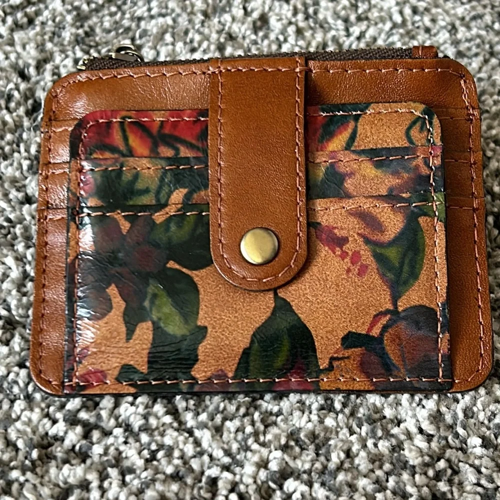 Patricia Nash Floral Card Holder - Red and Brown - Picture 2 of 5